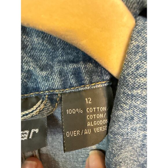 Vintage 80's LizWear Denim Blue Blazer Jacket  Sz12 - Picture 3 of 7